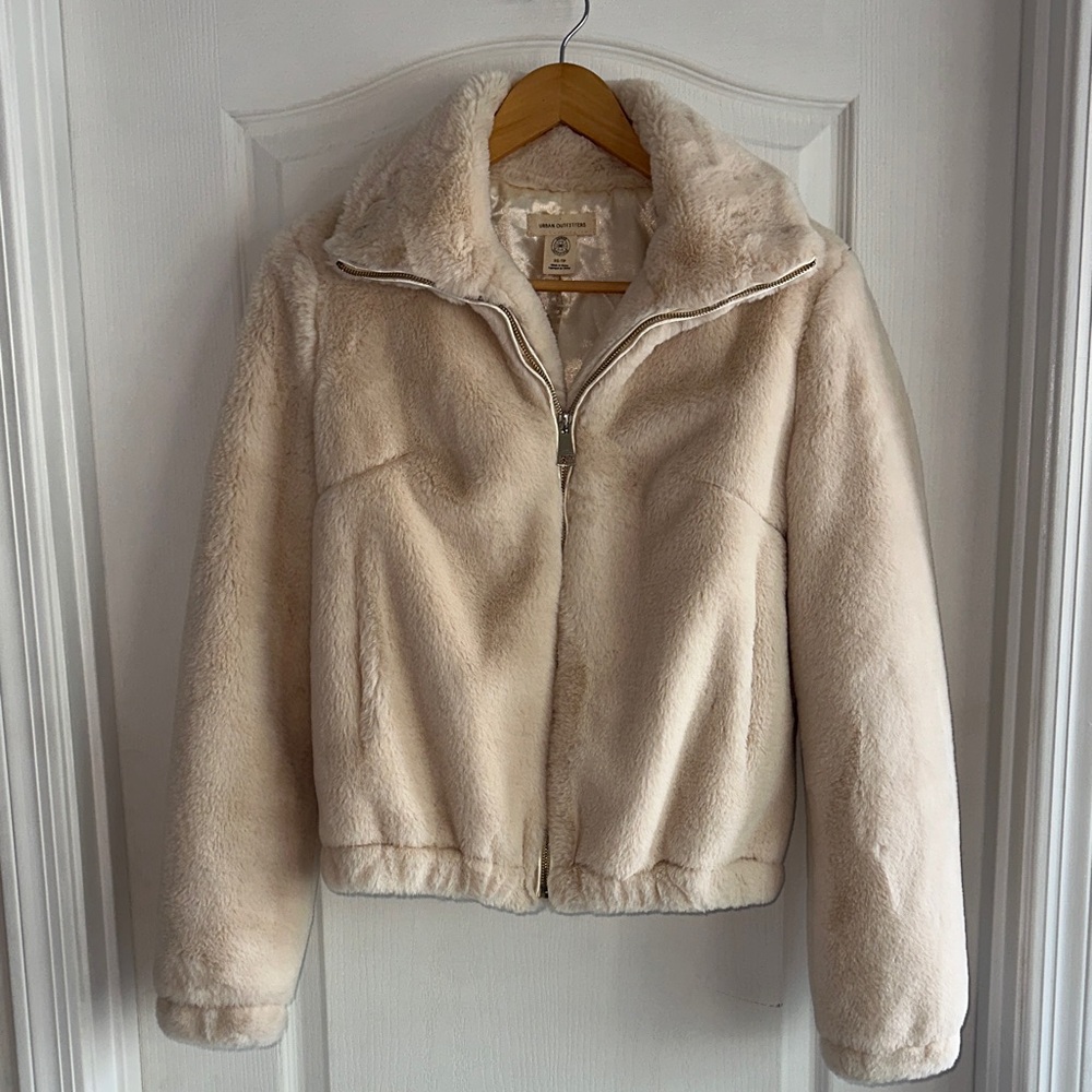 Urban Outfitters Cream Teddy Jacket